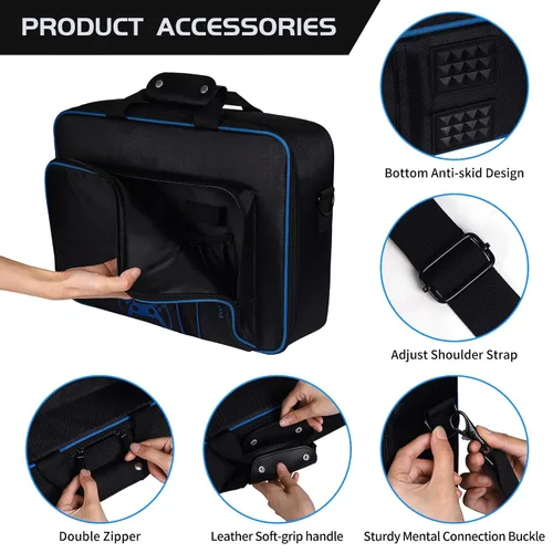 Vista 5 de Alltripal Carrying Case Compatible with PlayStation 5 Console, Case Travel Bag & Protective Shoulder Storage Bag for PS5 DiscDigital Edition