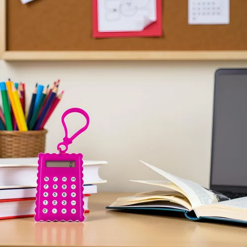 Vista 4 de Electrónica de oficina y accesorios de bolsillo para estudiantes Mini calculadora electrónica en forma de galleta Suministros de oficina escolar