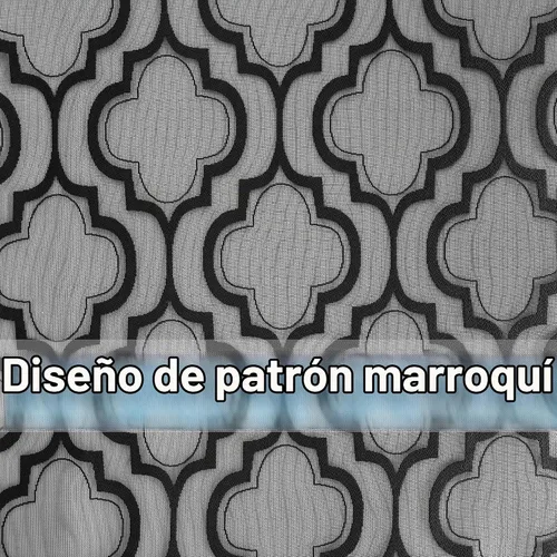 Vista 5 de Cortinas traslúcidas de encaje negro para sala de estar, dormitorio, 63 pulgadas de largo, juego de tratamiento geométrico para ventana, diseño