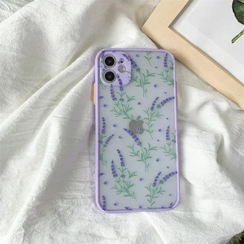 Vista 7 de Ownest Funda compatible con iPhone 12 para iPhone 12 transparente esmerilado, parte trasera de policarbonato 3D floral para niñas y mujeres, funda