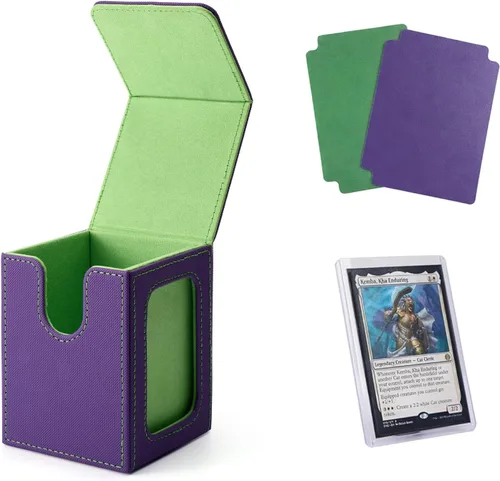 Vista 33 de Venssu MTG Caja de cubierta con pantalla Commander, funda para cartas de ángel para 120 tarjetas de una sola funda, caja de almacenamiento