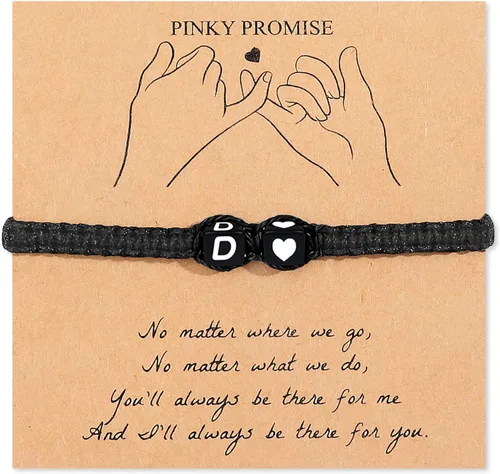 Vista 10 de Pulsera inicial para hombres y mujeres con letra, pulseras de dijes a juego para parejas, pulseras hechas a mano, regalo para novio y novia, regalo