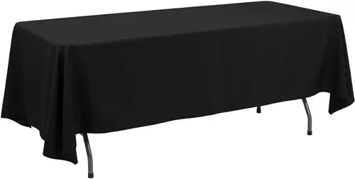 Vista 26 de Mantel rectangular de poliéster, manteles para mesas rectangulares de 6 pies, manteles de tela decorativa lavable para bodas, banquetes y campamento