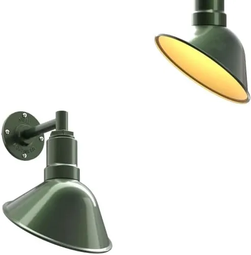 Vista 24 de Steel Lighting Co. Luz de Letrero de Tienda Venice para Pared de Acento de Restaurante al Aire Libre Cúpula de 9 pulgadas Brazo Recto de 6