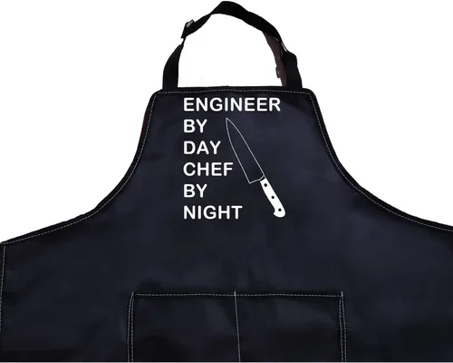 Vista 2 de PXTIDY Divertido ingeniero regalo delantal de cocina amante de la cocina regalo ingeniero por día chef por noche cocinero
