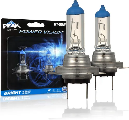 Vista 6 de PEAK Power Vision - Faros delanteros H7 de 55 W de alto rendimiento para automóviles plateados (paquete de 2)