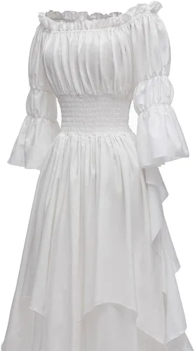Vista 3 de Abaowedding Vestido de bruja gótica medieval renacentista para mujer, vestido victoriano
