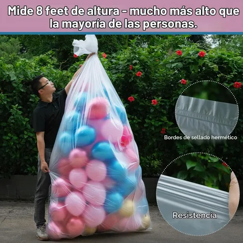 Vista 4 de 2 bolsas de globos de 59 x 98.4 pulgadas para transportar globos para bodas, fiestas