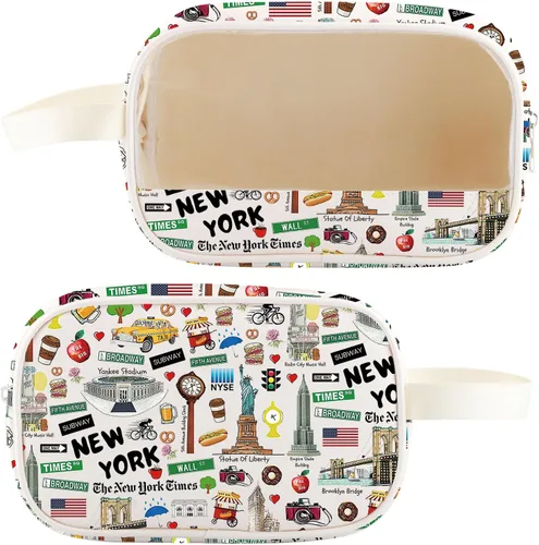 Vista 9 de WZMPA Bolsa de cosméticos de Nueva York New YorkSouvenir regalo de vacaciones maquillaje bolsa con cremallera Mercancía de la ciudad (Nueva York)