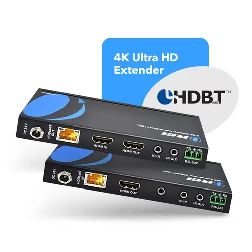 Vista 2 de OREI Ethernet a HDMI Balun 230ft 4K@60Hz, IR bidireccional, HDCP 2.2, HDBaseT Extensor HDMI 4K, receptor transmisor HDMI – 18 Gbps, HDR10, RS-232