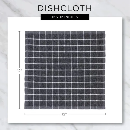 Vista 8 de DII Basic Terry Collection - Juego de paños de cocina sólidos para ventana, 12 x 12, aguacate, 6