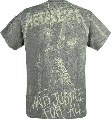 Vista 3 de Metallica Camiseta unisex de neón de la justicia para adultos