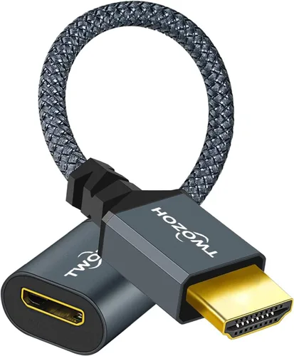 Vista 7 de Twozoh Cable adaptador HDMI macho a mini HDMI hembra, adaptador de cable HDMI macho a hembra Mini HDMI (tipo A a C) 3D/4K 1080p HDMI 2.0