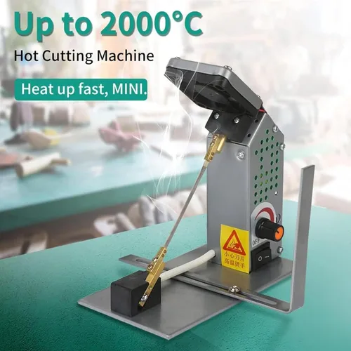Vista 2 de Cortador de cinta de cuchillo caliente de 220 V, cortador de correa de cuerda eléctrica, con ventilador de escape, temperatura ajustable de 32-3,632