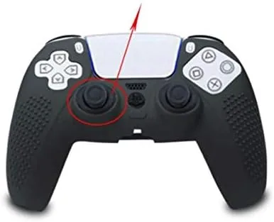 Vista 4 de Funda protectora de silicona antideslizante con tapa de joystick para PlayStation 5 PS5 Controller Gamepad (negro)