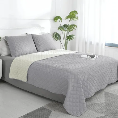 Vista 30 de Easy-Going - Juego de colcha reversible tamaño individual con 1 colcha y 1 funda de almohada, colcha de cama suave, colcha de microfibra ligera