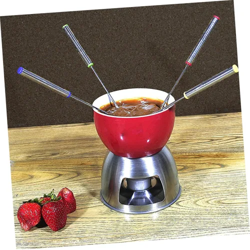 Vista 6 de STOBAZA 6 tenedores de fondue de acero inoxidable de 9.4 pulgadas, palitos de fondue de queso, utensilios de cocina, tenedores de alimentos con asas