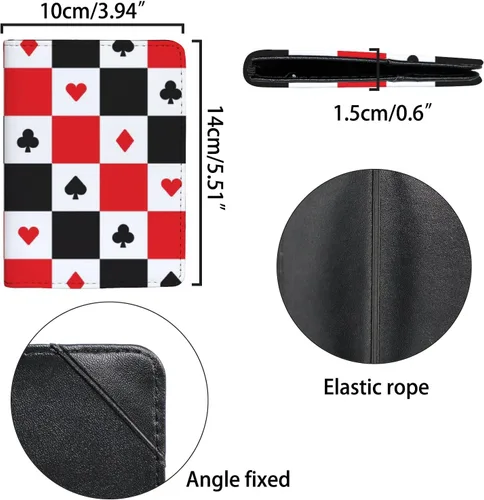 Vista 2 de Funda de cuero para pasaporte con corona de zorro, tarjeta, protector para pasaporte, banda elástica, accesorios de viaje para hombres y mujeres