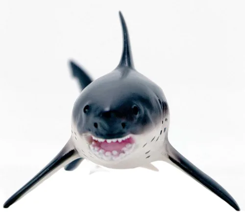 Vista 5 de Safari Ltd. Figura de tiburón salmón – Pintada a mano, realista modelo de 5.5 pulgadas – Divertido juguete educativo del océano para niños, niñas