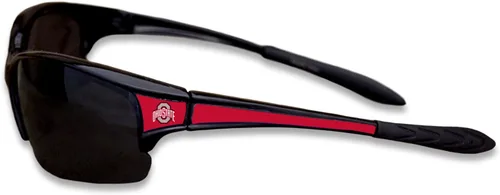 Vista 13 de Gafas de sol deportivas negras estilo élite con logotipo en las esquinas