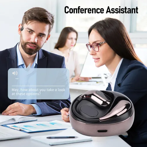 Vista 2 de Auriculares de traductor de idiomas, XG99 Auriculares de traducción Bluetooth para 80 idiomas y 97% de precisión, 4 modos de traducción, auriculares