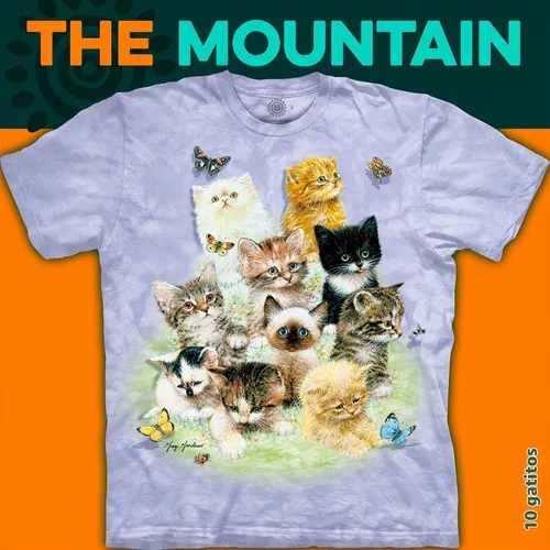 Vista 6 de The Mountain - Camiseta con gráfico de 10 gatitos, para hombre Púrpura