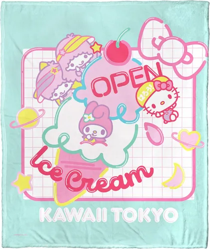 Vista 15 de Northwest Hello Kitty - Manta de seda táctil, 50 x 60 pulgadas, amigos de la playa
