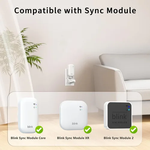 Vista 7 de Nuevo Blink - Soporte de pared para cámara para exteriores, montaje ajustable de 360° y carcasa protectora a prueba de clima con módulo Blink Sync
