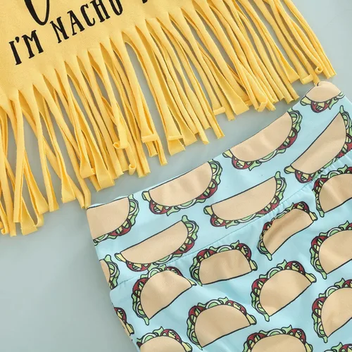 Vista 6 de MABABY - Conjunto pequeño para bebé recién nacido con flecos dobladillo con borlas ropa pequeña conjunto con diadema