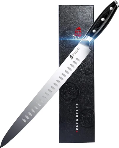 Vista 10 de TUO Black Hawk - Cuchillo de filete de 6 pulgadas para recortar grasa de carne, desollado de ciervos, mango de espiga completa, acero alemán de alto