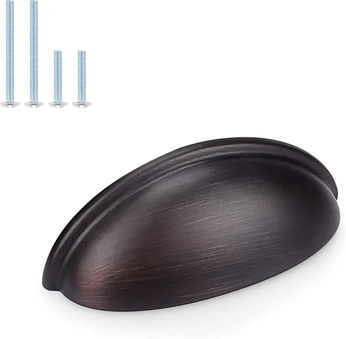 Vista 8 de Probrico Paquete de 5 tiradores para cajones de taza, color negro mate, manijas de gabinete para recipientes, manija de tocador de baño Blak de 3