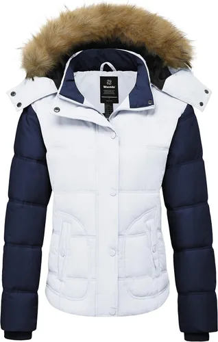 Vista 7 de wantdo - Abrigo de invierno con capucha para mujer, chaqueta acolchada gruesa, parka cálida Negro