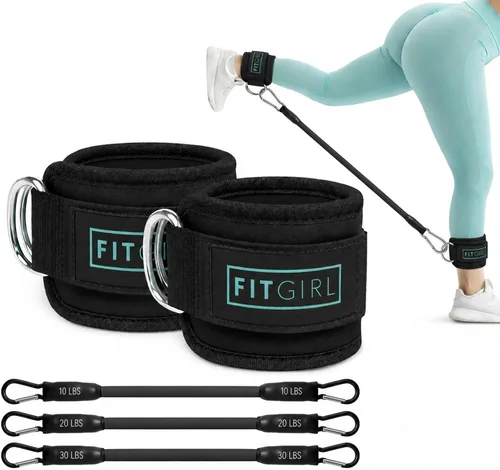 Vista 16 de FITGIRL Correa de tobillo para máquina de cable, acolchado de alta calidad y comodidad para máquinas de ejercicio con cable, accesorio de ejercicio