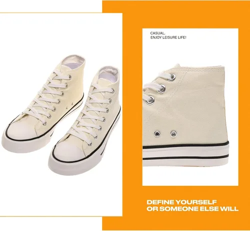 Vista 4 de rosyclo Tenis de lona para mujer, con cordones, clásicos, casuales, para caminar