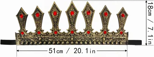 Vista 6 de UQJE Corona de rey para hombre, ajustable, medieval, corona real para Halloween, renacentista, accesorios Dorado antiguo