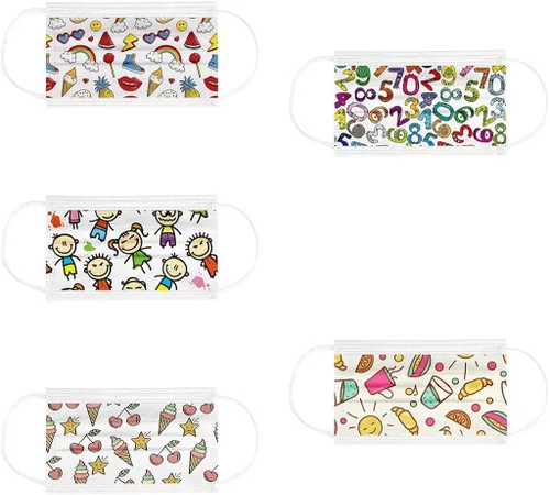 Vista 3 de 50 pañuelos desechables para niños 3 capas diseño de dibujos animados transpirables