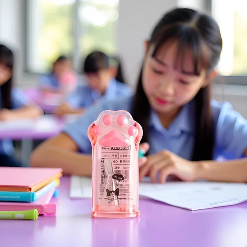Vista 7 de Sacapuntas de pata de gato rosa, suministros escolares kawaii, premio para estudiantes, regalo para niños, sacapuntas kawaii, suministros