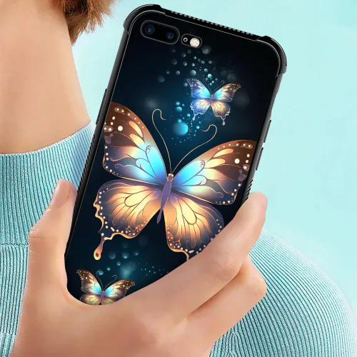 Vista 139 de Funda compatible con iPhone 8, a prueba de golpes, antiarañazos, bandera de ciervos de cola blanca de grano de madera estadounidense