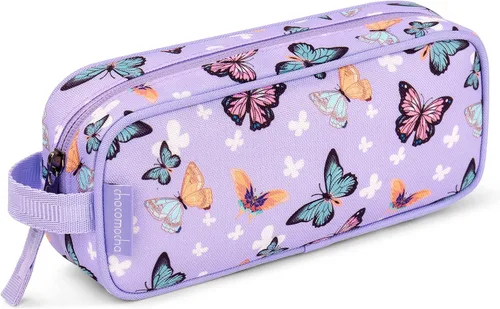 Vista 10 de Estuche para lápices Choco Mocha para niñas, gran estuche de lápices con cremallera suave para niñas con 2 compartimentos, estuche de lápices