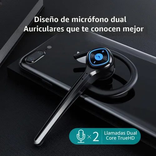 Vista 3 de AYI Auricular inalámbrico Bluetooth con cancelación de ruido dual, micrófono sin dolor, manos libres, sonido estéreo, izquierda/derecha