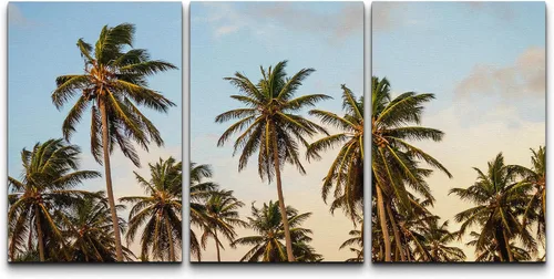 Vista 55 de wall26 Lienzo enmarcado para pared, juego de arte de selva, rana, hoja de palmera, naturaleza, desierto, arte moderno, realismo, decorativo