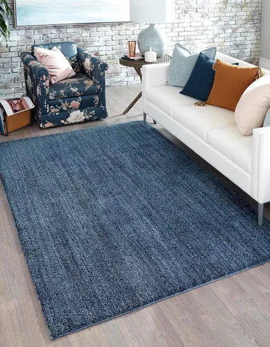Vista 40 de Unique Loom Shaggy Chic Collection Alfombra de área, lanudo (2' x 3' 1", rectangular, azul arándano)