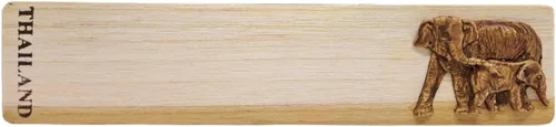 Vista 5 de WitnyStore Marcapáginas de madera tallada de 7 pulgadas de largo, elefante, mamá, caricia, bebé, horizontal, diseño único, marcapáginas hechas a