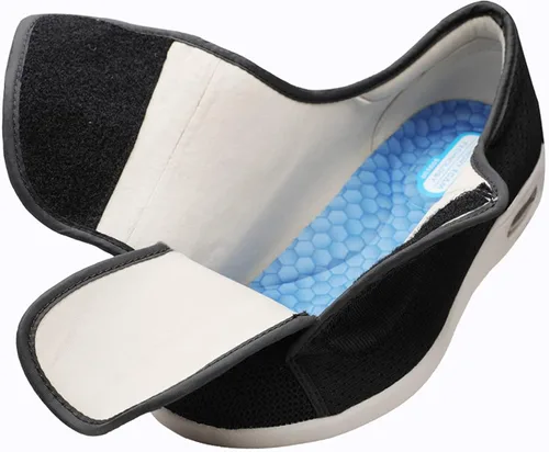 Vista 4 de ZUMEIJIA Zapatos para diabéticos para mujer, zapatos casuales ajustables para caminar, zapatos anchos para ancianos, pies hinchados