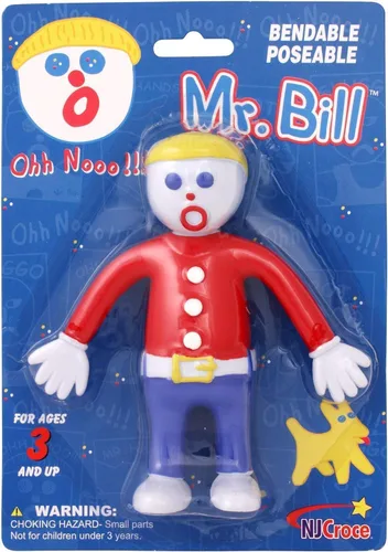 Vista 3 de NJ Croce Mr. Bill - Juguete flexible y posable, programa clásico de televisión en vivo de sábado por la noche, figura de acción coleccionable