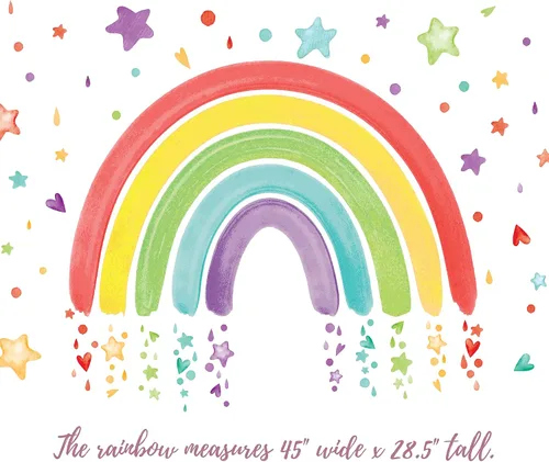 Vista 4 de PapaKit Calcomanías de vinilo grandes con diseño de arco iris para pared, para guardería, bebé, niño, adolescente, dormitorio, sala de estar