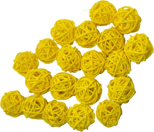 Vista 11 de 20 bolas de mimbre de ratán para decoración de mesa de boda, fiesta de Navidad (diámetro de 1.2 pulgadas, negro)