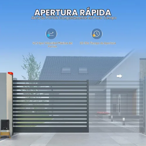 Vista 7 de CO-Z APP Smart abridor automático de puerta corrediza, abridor de puerta eléctrico de 280W para puertas de hasta 1400 lb 40 pies, sistema