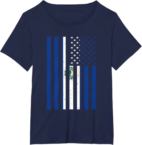 Vista 17 de El Salvador Shirt - El Salvador USA America Flag Men Women T-Shirt