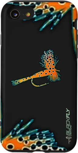 Vista 18 de Funda para iPhone 16 con mosca y pesca con moscas secas de piel de trucha por Black Fly Case